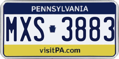 PA license plate MXS3883