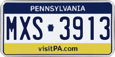 PA license plate MXS3913