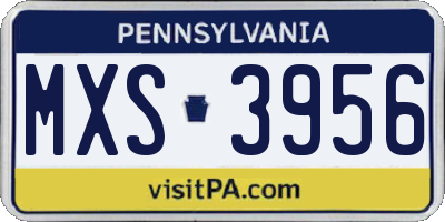 PA license plate MXS3956