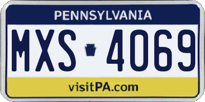 PA license plate MXS4069