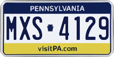 PA license plate MXS4129