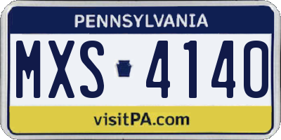 PA license plate MXS4140