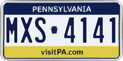 PA license plate MXS4141