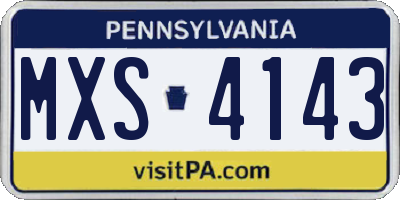 PA license plate MXS4143