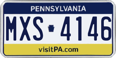 PA license plate MXS4146