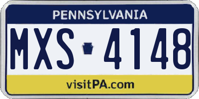 PA license plate MXS4148