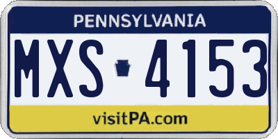 PA license plate MXS4153