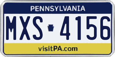 PA license plate MXS4156