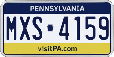 PA license plate MXS4159