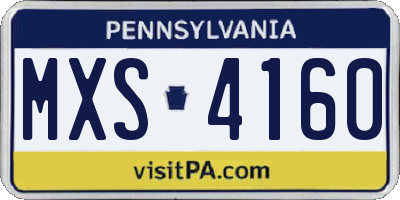 PA license plate MXS4160