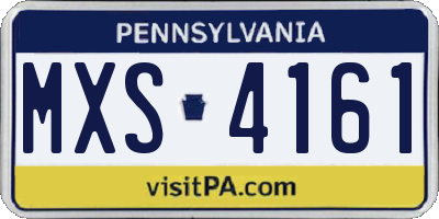 PA license plate MXS4161
