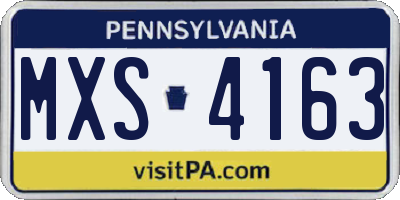PA license plate MXS4163