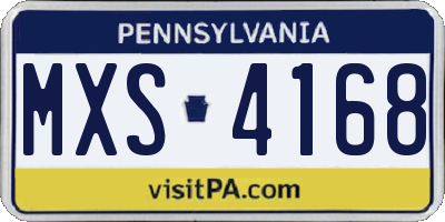 PA license plate MXS4168