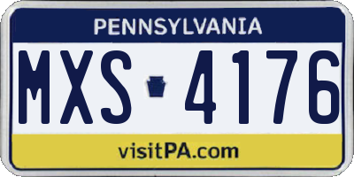 PA license plate MXS4176
