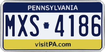 PA license plate MXS4186