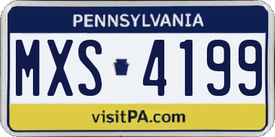 PA license plate MXS4199