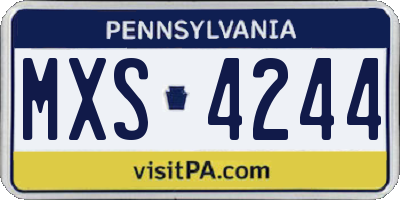 PA license plate MXS4244