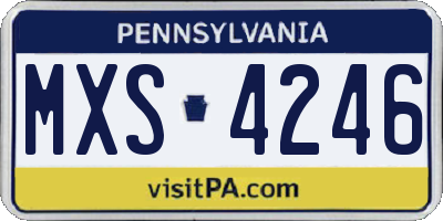 PA license plate MXS4246