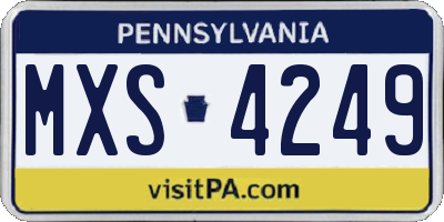 PA license plate MXS4249