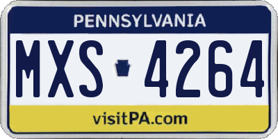 PA license plate MXS4264