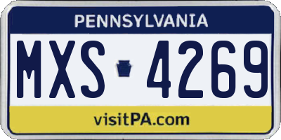 PA license plate MXS4269