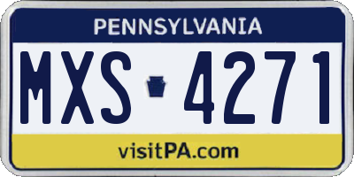 PA license plate MXS4271
