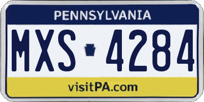 PA license plate MXS4284