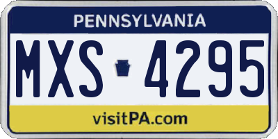 PA license plate MXS4295