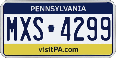 PA license plate MXS4299