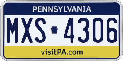 PA license plate MXS4306