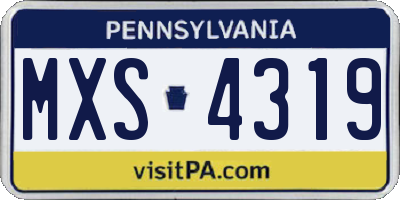 PA license plate MXS4319