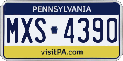 PA license plate MXS4390