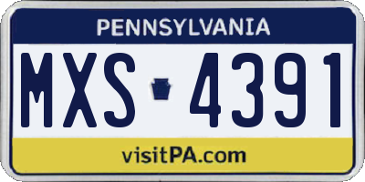 PA license plate MXS4391