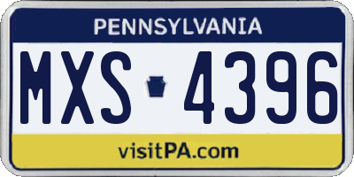 PA license plate MXS4396
