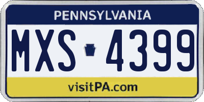 PA license plate MXS4399