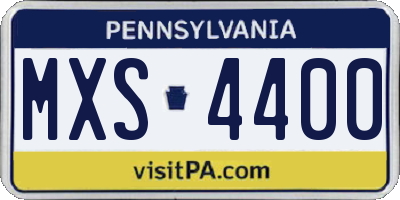 PA license plate MXS4400