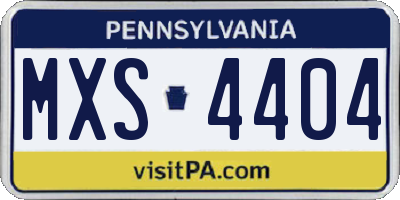 PA license plate MXS4404