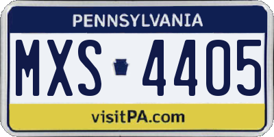 PA license plate MXS4405