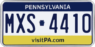 PA license plate MXS4410
