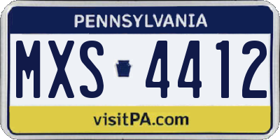 PA license plate MXS4412