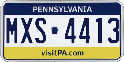 PA license plate MXS4413