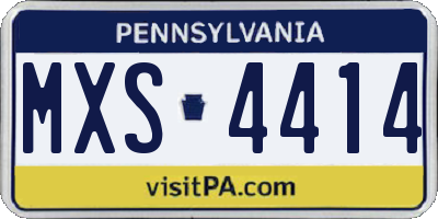 PA license plate MXS4414