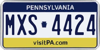 PA license plate MXS4424