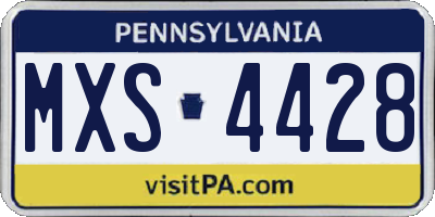 PA license plate MXS4428