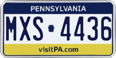 PA license plate MXS4436
