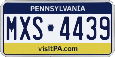 PA license plate MXS4439