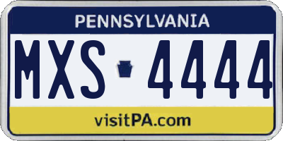 PA license plate MXS4444