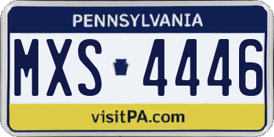 PA license plate MXS4446