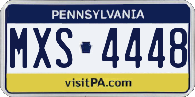 PA license plate MXS4448