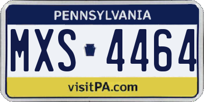 PA license plate MXS4464